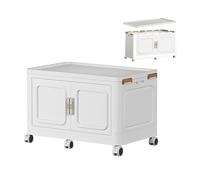 MECOLOR Armadio in plastica con ante e ganci, organizer per armadio con ruote, mobili per camera da letto, armadio pieghevole e portatile, unità portaoggetti a cubo (PL84-C1)