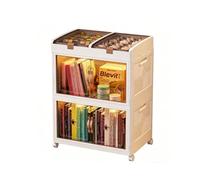 MECOLOR Armadio portaoggetti in plastica, impilabile e pieghevole, con ruote e porta magnetica, organizer per casa, ufficio e camera da letto (TL55-3)
