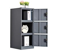 MECOLOR Armadio verticale a singolo livello, con lucchetto a 2 o 3 scomparti, per dipendenti, casa, ufficio, scuola, bambini (bianco, P2V) (grigio, P3V)
