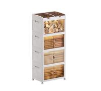 MECOLOR Contenitori in plastica con coperchi e ruote, armadietti impilabili e pieghevoli per camera da letto e soggiorno (TL60, TL60-5)