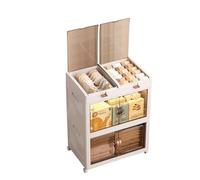 MECOLOR Contenitori in plastica con coperchi e ruote, armadietti impilabili e pieghevoli per camera da letto e soggiorno (TL60, TL60-3)