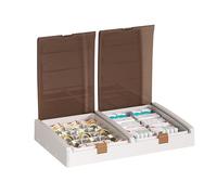 MECOLOR Contenitori in plastica con coperchi e ruote, armadietti impilabili e pieghevoli per camera da letto e soggiorno (TL60, TL60-1)