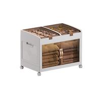 MECOLOR Contenitori in plastica con coperchi e ruote, armadietti impilabili e pieghevoli per camera da letto e soggiorno (TL60, TL60-2)