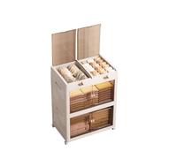 MECOLOR Contenitori portaoggetti in plastica grandi da 154 l, con ruote e coperchi, impilabili, pieghevoli, per guardaroba, camera da letto, contenitore multiuso (3 strati)