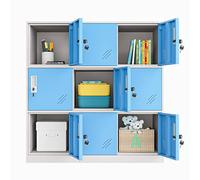 MECOLOR6,9porta piccola dimensione in metallo Cabinet,Home Storage Cabinet Manager,camera da letto,aula egabinetto della scuola per bambini bambini blu marrone e bianco armadio di stoccaggio di colore
