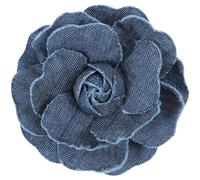 Mecool Fermagli per capelli da 6,8 cm, con fiore di camelia, per matrimoni, feste da donna, gioielli per capelli da donna, per coda di cavallo, accessori per acconciature per ragazze, blu scuro