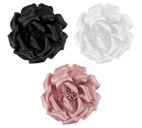 Mecool Fermaglio per capelli a forma di rosa, 8 cm, 3 pezzi, per matrimoni, spilla, corpetto, fermagli per capelli, accessori per capelli, accessori per donne, set di fermagli per capelli per ragazze,
