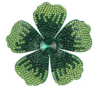 Mecool Fermaglio per capelli da 7,5 cm, a forma di fiore, per matrimoni, feste, con cristalli, per donne, accessorio per capelli, colore: verde