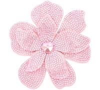 Mecool Fermaglio per capelli in cristallo artificiale doppio petali spilla corsetto copricapo fiore accessorio per capelli per donne ragazze rosa festa