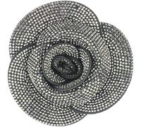 Mecool Fermaglio per capelli in cristallo artificiale spilla corsetto copricapo fiore accessorio per capelli per donne ragazze feste nero