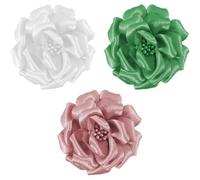Mecool Rose Hair Clip Party Spilla Corsage Capelli Capelli Clip Capelli Capelli Fiore Pin Rosa Capelli Barrette Accessori per Donna Ragazze 3 Pezzi (Bianco/Verde/Rosa)