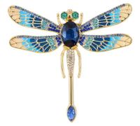 Mecool Spilla a forma di libellula in lega per creare spille crycal per donne e sciarpe, spille per scialle e cappelli da donna, spille per artigianato, spilla vintage per ragazze, blu