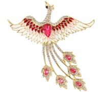 Mecool Spilla da donna, fiore Phoenix strass spille abbigliamento accessori regali amicizia per donne ragazze rosa