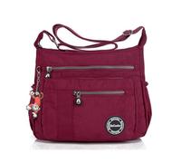 MeCooler Borsa a tracolla impermeabile da donna, leggera, indossabile anche sulla spalla, per il tempo libero, sport, scuola, viaggi, L, rosso 3