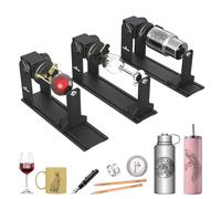 Mecpow G5 Rullo Rotante Laser Con Tre Pinze Regolabili Ad Angolo Per Oggetti Multiformi, Compatibile Con Quasi Tutte Le Macchine Per Incisione Laser, Rullo Rotante Laser Con Staffa Di Rialzo