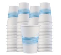 Mecup Bicchieri in Carta, Bicchieri Monouso, 500 Pezzi, Tazza Caffè 200 ml, Usa e Getta, Per Bevande Calde e Fredde, Design Elegante, Igienici, Biodegradabili. Fantasia: Fascia Azzurra