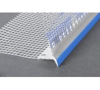 MED Paraspigolo con rete 10x10 cm. in fibra di vetro pre incollata Con Gocciolatoio In Plastica per sistemi di isolamento termico cappotto - lung. barra 2,5 mt. maglia rete 5x5 mm. cf. 25 pz.