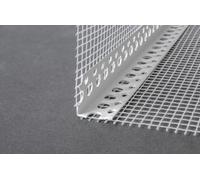 MED Paraspigolo in PVC con rete 8x12 cm. in fibra di vetro pre incollata per i sistemi di isolamento termico per esterni a cappotto - lung. barra 2,5 mt. maglia rete 5x5 mm. cf. 50 pz.