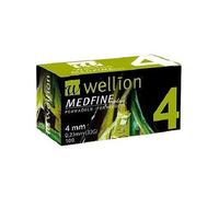 Med Trust Wellion Medfine Plus Ago Insulina 4mm Gauge 32, 100 Pezzi