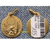 MEDAGLIA ANGELO CUSTODE ORO 18K. Peso 1,35gr 15mm. diametro.