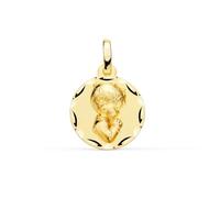 Medaglia Bambino che Prega in oro 9k, 14 mm, per la Prima Comunione. Incisione inclusa nel prezzo - Personalizzabile - INCISIONE INCLUSA NEL PREZZO
