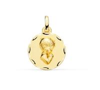 Medaglia Bambino che Prega in oro 9k, 16 mm, per la Prima Comunione. Incisione inclusa nel prezzo - Personalizzabile - INCISIONE INCLUSA NEL PREZZO