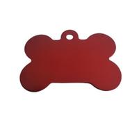 Medaglia cane con incisione personalizzata, a forma di osso in alluminio anodizzato colore bordeaux 50X30 mm, numero di telefono, indirizzo ecc...
