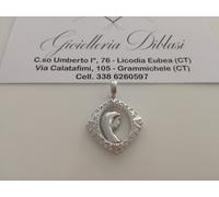 MEDAGLIA CIONDOLO PENDENTE CON LA MADONNA IN ORO BIANCO (18 KT 750%)