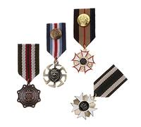 Medaglia Del Premio 4 Pezzi con Nastro, Spilla Badge Badge Style Lega Tessuto 3.15 pollici