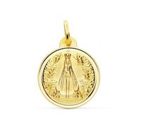 Medaglia della Madonna di Begoña in oro 9k con castone liscio da 20 mm. Incisione inclusa nel prezzo - Personalizzabile - INCISIONE INCLUSA NEL PREZZO