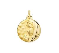 Medaglia della Vergine Maria Regina del Cielo in oro 9k con incisione da 16 mm inclusa nel prezzo - Personalizzabile - INCISIONE INCLUSA NEL PREZZO