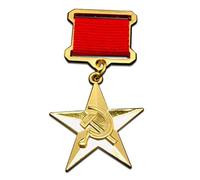 Medaglia dell'eroe del lavoro socialista dell'Unione Sovietica CCCP Russia Labor Gold Star Medal-WW2 USA URSS Military Badge Medal Collection Spille da risvolto Replica Socialista Labor Hero