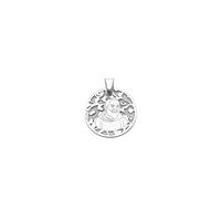 Medaglia di Padre pio Ciondolo Santo di pietralcina in Argento 925 e Diamante®