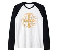 Medaglia di San Benedetto Pax Pace e Protezione Maglia con Maniche Raglan