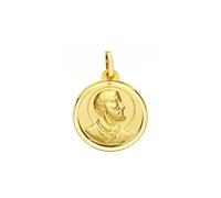 Medaglia di San Francesco Saverio in oro 18 carati, 18 mm, con bordo liscio. Incisione inclusa nel prezzo - Personalizzabile - INCISIONE INCLUSA NEL PREZZO