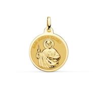 Medaglia di San Giuda Taddeo in oro 9k, 16 mm lucido. Incisione inclusa nel prezzo - Personalizzabile - INCISIONE INCLUSA NEL PREZZO