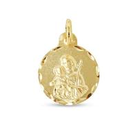 Medaglia di San Giuseppe in argento sterling 925m placcata oro 16mm. scolpito. Registrazione inclusa nel prezzo - Personalizzabile - Registrazione inclusa nel prezzo