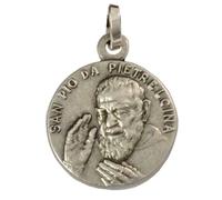 MEDAGLIA DI SAN PIO DA PIETRELCINA (PADRE PIO) IN ARGENTO MASSICCIO 925 MILLESIMI - REALIZZATA IN ALTO RILIEVO
