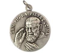 MEDAGLIA DI SAN PIO DA PIETRELCINA (PADRE PIO) REALIZZATA IN ALTO RILIEVO - BIG SIZE 32 MM - 100% MADE IN ITALY