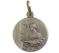 Medaglia di Santa Cecilia In Argento Massiccio 925 - Patrona dei Musicisti e della Musica