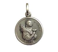 Medaglia di Santa Lucia In Argento Massiccio 925 - Protettrice della Vista