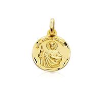 medaglia d'oro 18k San Judas Tadeo 14 millimetri. registrazione Unisex