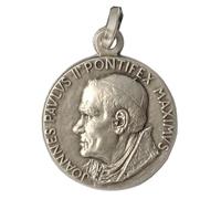 MEDAGLIA IN ARGENTO 925 DEL SANTO PAPA GIOVANNI PAOLO II° (PAPA KAROL WOJTYLA)- LE MEDAGLIE DEI SANTI PATRONI -100% MADE IN ITALY