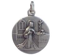 Medaglia in Argento Massiccio 925 di Santa Rita da Cascia - La Santa dei Casi Impossibili (Medaglia Santa Rita (Figura Intera))