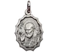 MEDAGLIA OVALE DI SAN PIO DA PIETRELCINA ( PADRE PIO ) IN ARGENTO 925 MILLESIMI