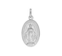 Medaglia ragazza donna Argento 925 Ovale Miracolosa 21 mm Opaco e Lucido - Scatola Regalo - Mondepetit - 01697