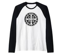 Medaglia sacramentale cattolica di San Benedetto Maglia con Maniche Raglan
