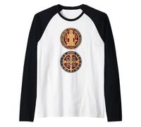 Medaglia sacramentale di San Benedetto cattolica Maglia con Maniche Raglan