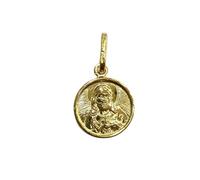 Medaglia Sacro Cuore di Gesù in Argento Sterling Copertina Oro 18kt, Argento