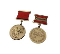 Medaglia sovietica Lenin Stalin Premio Distintivo Foglia di quercia Emblema del partito Spilla Spille medaglia commemorativa(Light green)